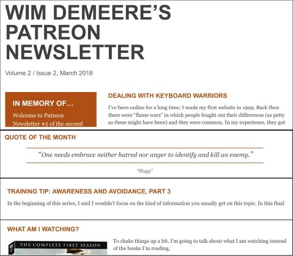 Patreon Newsletter Wim Demeere